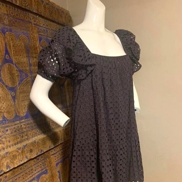 NWT Happy Nature Eyelet Dress / Charcoal - Med - Picture 1 of 8